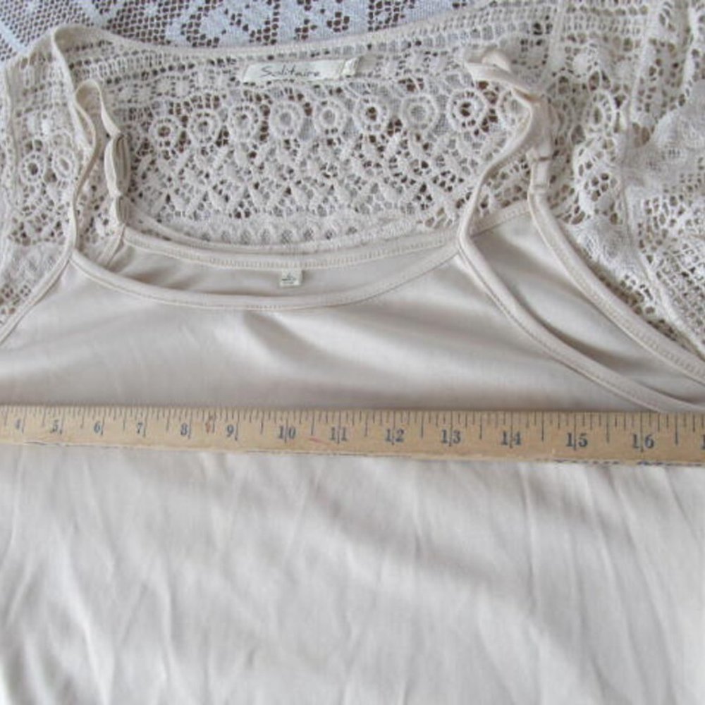 SOLD 2 pc Beautiful Boho Lace Dress Fringe Bottom Dresses Ivory lace bohemian - Picture 6 of 6